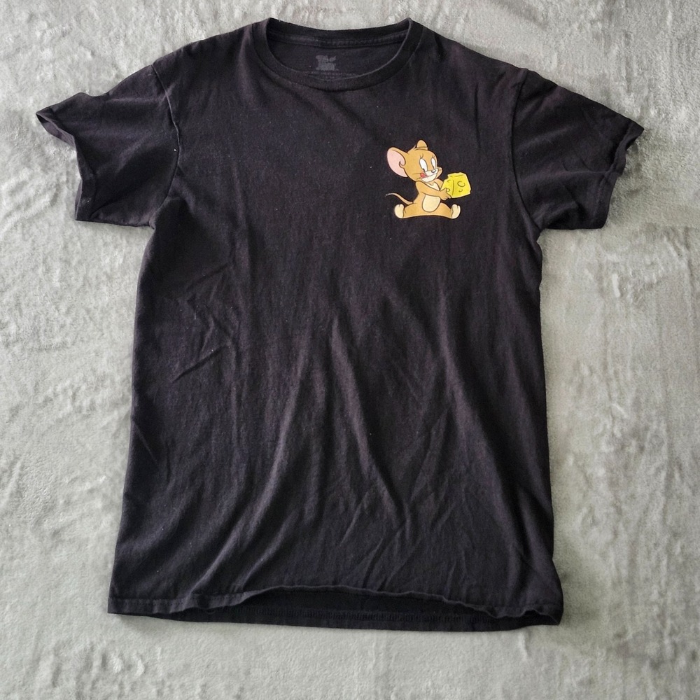 Tom And Jerry T-Shirt Mens‎ Small Black Graphic Cotton Tee